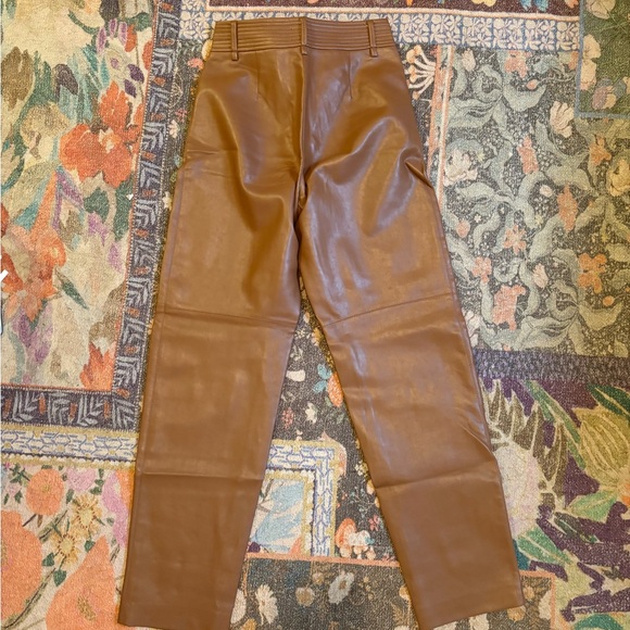 Aritzia Wilfred Brown Faux Leather Pants - Picture 2 of 4